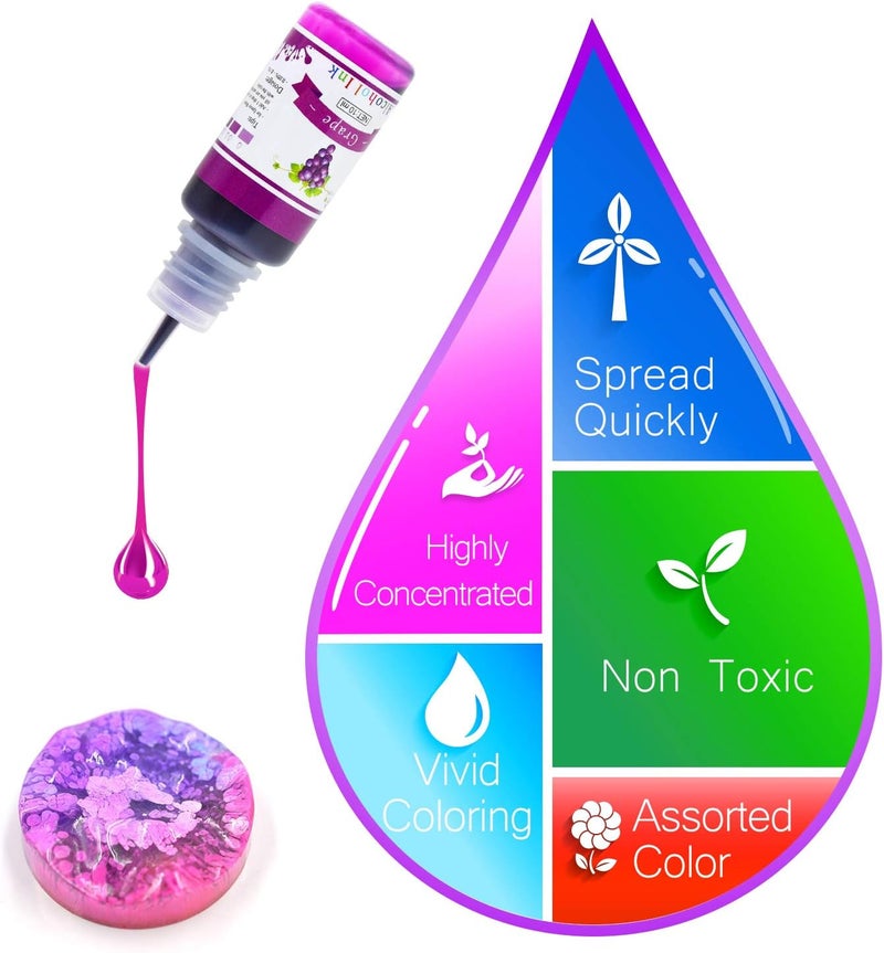 DecorRom Alcohol Ink Set - 24 Vibrant Colors for Resin Art, Petri Dish Making, Epoxy Painting - Concentrated Alcohol-Based Paint Color Dye for Tumbler Making - 24 x 10ml/.35oz - Image 5