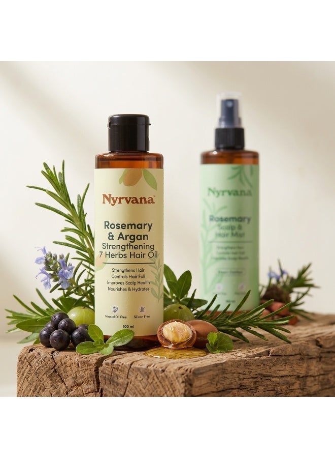 Nyrvana Rosemary Growth Duo - 2-Step Hair Thickening Routine for Severe Hair Loss & Thinning. Natural Rosemary & Argan Oil for Hair Growth & Steam-Distilled Scalp Mist for Regrowth, Men & Women - Image 1