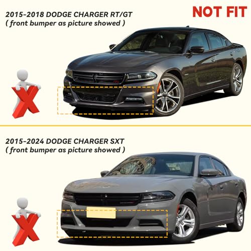 TENGBASE Front Bumper Lip Splitter Protector, Dodge Front Splitter Dedicated to 2015-2023 Dodge Charger SRT 392/Scat Pack/RT Scat Pack 2019-2023 Charger GT/RT (Pink) - Image 4