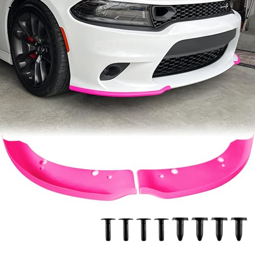 TENGBASE Front Bumper Lip Splitter Protector, Dodge Front Splitter Dedicated to 2015-2023 Dodge Charger SRT 392/Scat Pack/RT Scat Pack 2019-2023 Charger GT/RT (Pink) - Image 1
