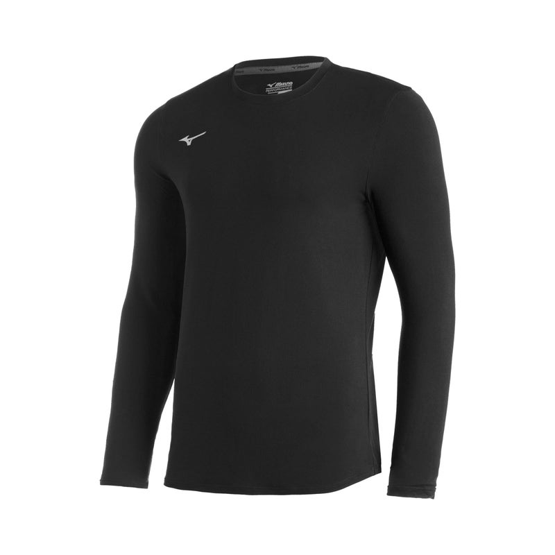Mizuno Comp Diamond Long sleeve Crew, Black, Large - Image 2