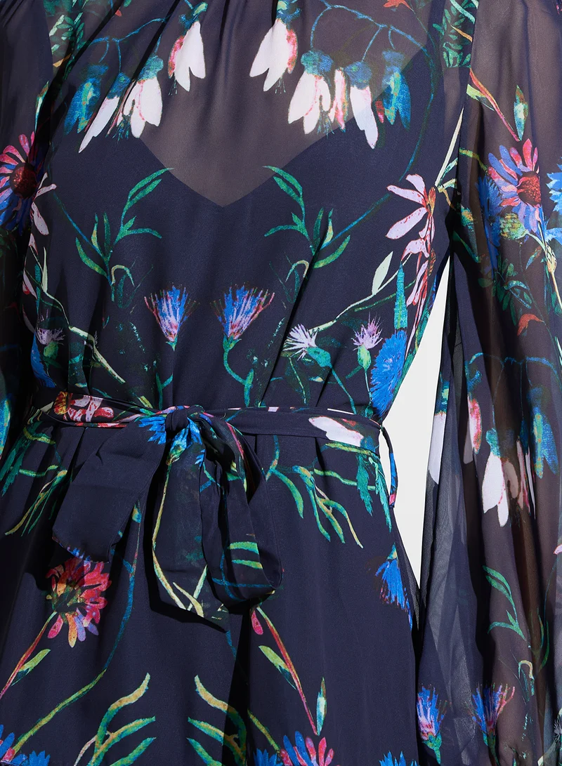Hope & Ivy Floral Chiffon Maxi Dress