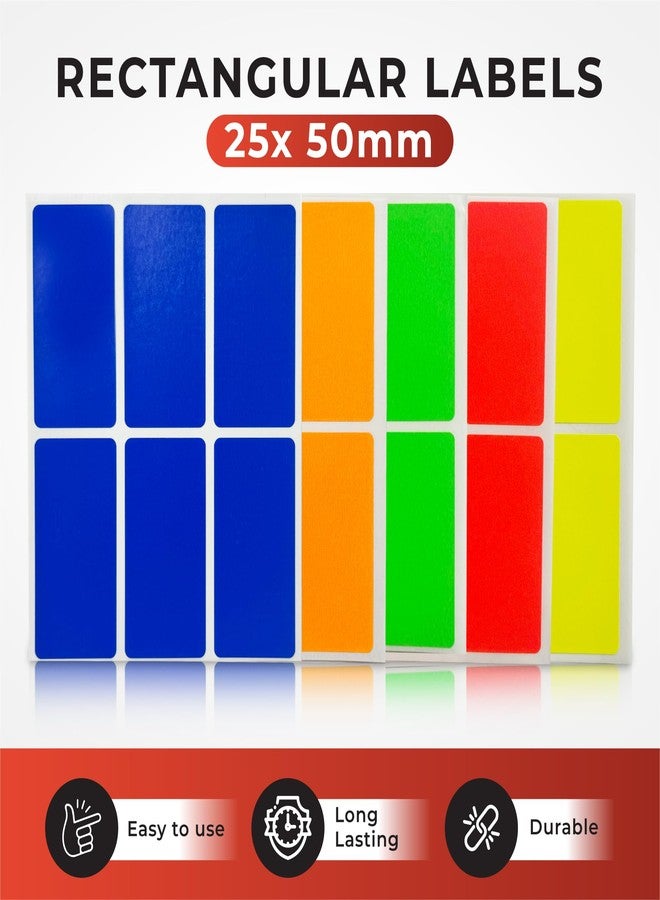 Janrax Pack of 24 Fluorescent Green 25x50mm Rectangular Labels - Adhesive Stickers - Image 3
