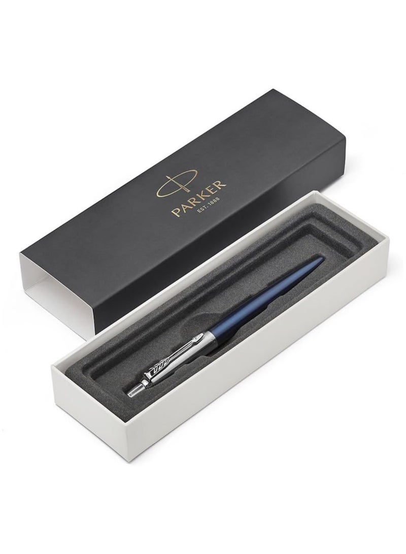 Parker Jotter Ball Point Pen, Blue with Chrome Trim, Medium Point  Ink, Gift Box (Made in France) - Image 2