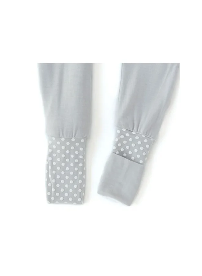Anvi Baby Anvi Baby Organic Zipper Romper- Cloudy Grey 95% Bamboo 5% Spandex - 6-12 months