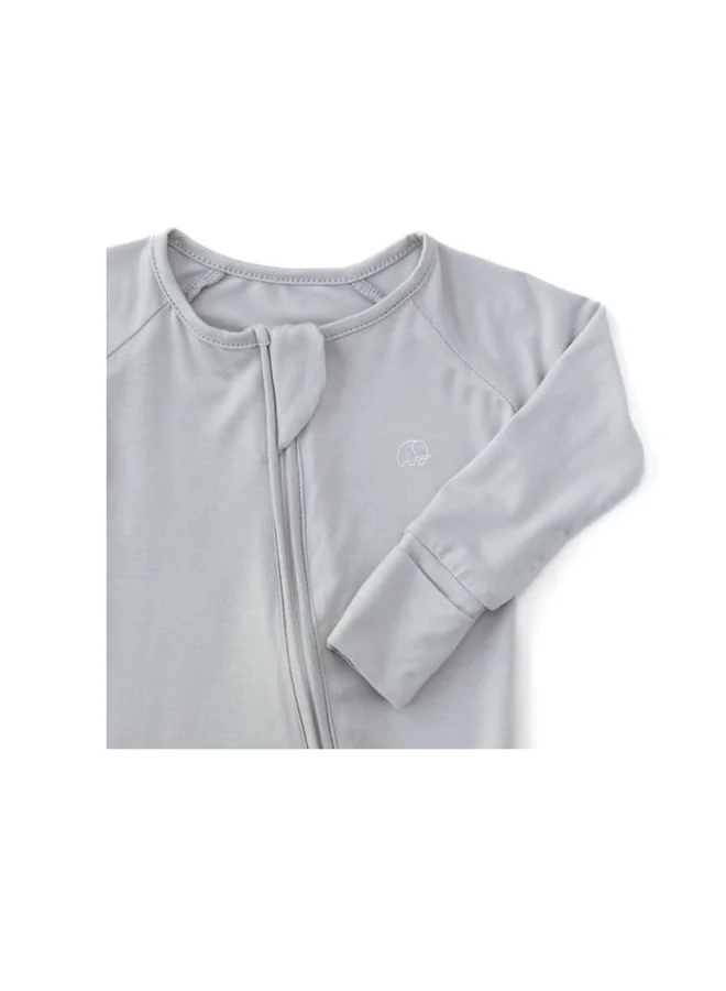 Anvi Baby Anvi Baby Organic Zipper Romper- Cloudy Grey 95% Bamboo 5% Spandex - 6-12 months