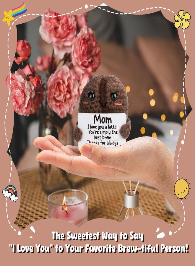 Heartfelt Gifting هدايا لمحبي القهوة من النساء والرجال - دمية كروشيه على شكل حبة قهوة للصديقة أو الصديق، هدية مرحة بنكهة الإسبريسو للصديق أو زميل العمل، هدية "أحبك بكل حباتي" لعيد الميلاد وعيد الحب - Image 3