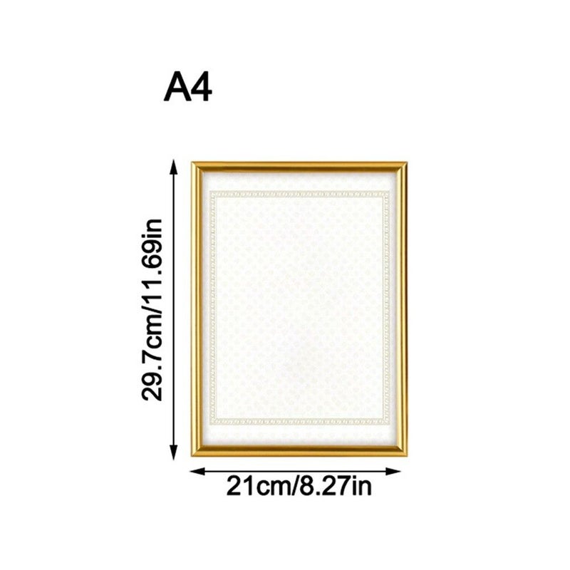 A4 Certificate Frame Golden PVC Business License Award Box Poster Display - Image 3
