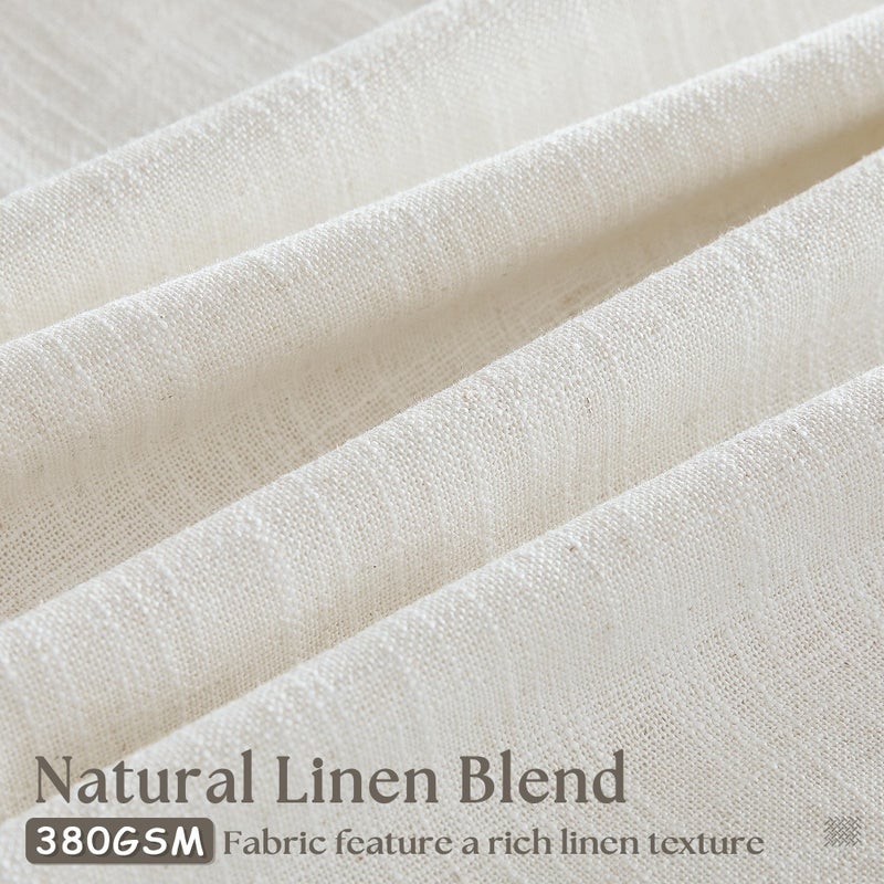 TWODRAPES Natural Pinch Pleated Linen Curtains 1 Panel for Living Room Bedroom Memory Training Shaped Semi Sheer Pleat Drapes with Hooks Rings Light Filtering Window Curtain 60x108 - Image 2