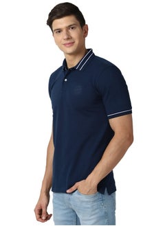Peter England Peter England Men's Solid Regular Polo Shirt (PCKPSRGPP75006_Medium Blue L)  - Image 2