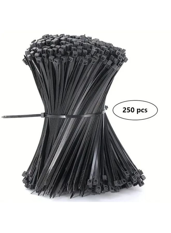 250 قطعة 10 بوصة أربطة كابلات ثقيلة ذاتية القفل بقوة شد 25 رطلاً - Image 2