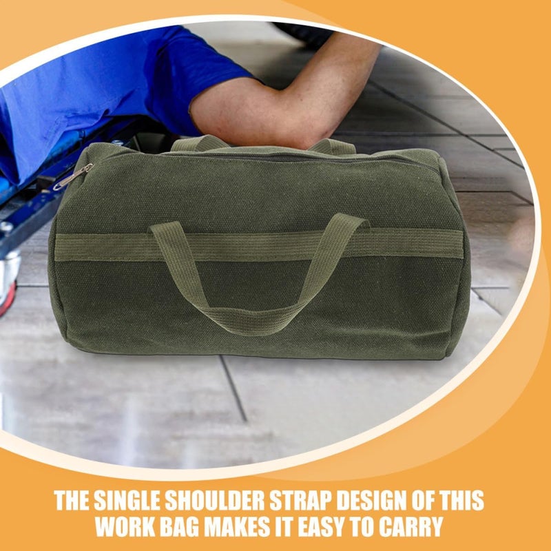 SHOWERORO Electrician Tool Pouch Large Capacity Canvas Tool Bag Organizer Heavy Duty Wrench Pouch for Repairmen Mechanics and Car Maintenance with Detachable Compartments 45x15cm - Image 5