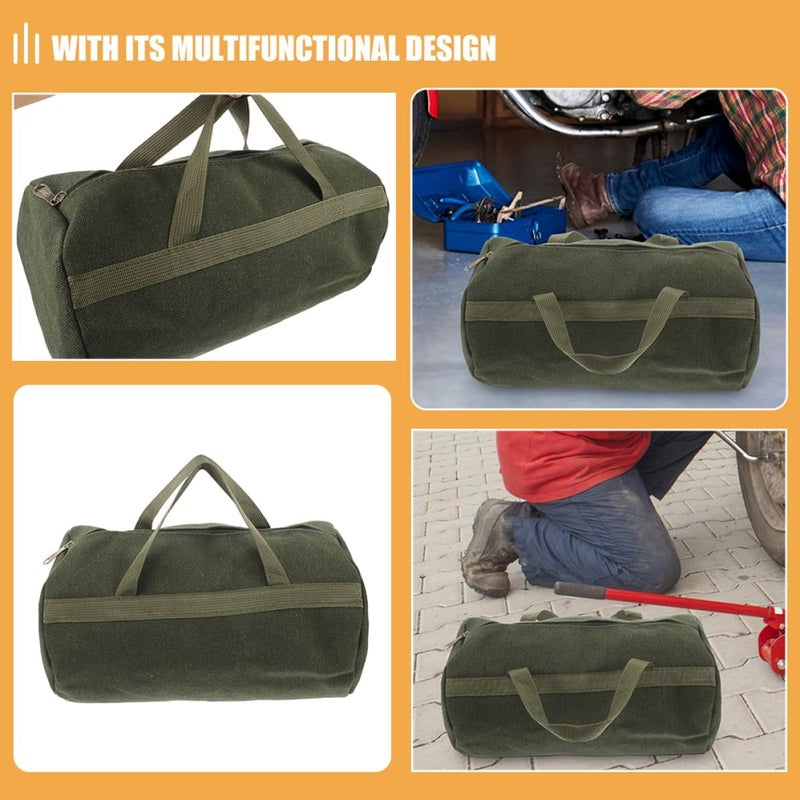 SHOWERORO Electrician Tool Pouch Large Capacity Canvas Tool Bag Organizer Heavy Duty Wrench Pouch for Repairmen Mechanics and Car Maintenance with Detachable Compartments 45x15cm - Image 4