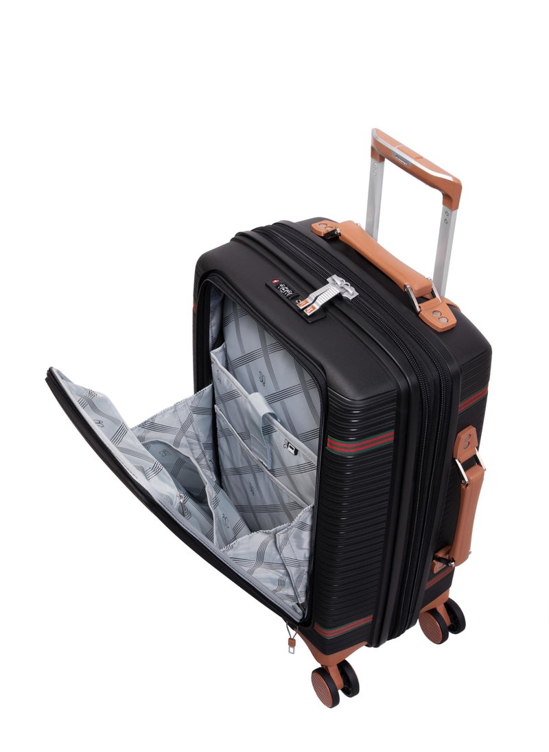 it Luggage Illustrious II, Unisex Polypropylene Material Hard Case Luggage, 8x360 degree Spinner Wheels, Expandable Trolley Bag, Double TSA lock, SKU15-3108B08, Cabin With Packet Size, Color Black  - Image 3