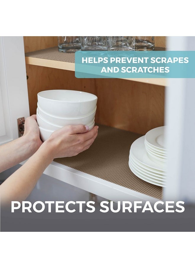 HOME GENIE HOME GENIE Shelf Drawer and Cabinet Liner, Durable with Strong Grip, 12 in x 20 FT, Non Adhesive Liners Protect Kitchen Cabinets and Cupboard, Pantry, Bathroom Drawers and Shelves, Desks, Light Taupe  - Image 4