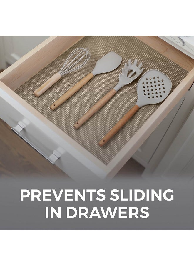HOME GENIE HOME GENIE Shelf Drawer and Cabinet Liner, Durable with Strong Grip, 12 in x 20 FT, Non Adhesive Liners Protect Kitchen Cabinets and Cupboard, Pantry, Bathroom Drawers and Shelves, Desks, Light Taupe  - Image 3