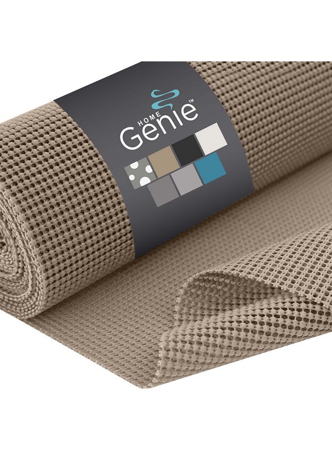 HOME GENIE HOME GENIE Shelf Drawer and Cabinet Liner, Durable with Strong Grip, 12 in x 20 FT, Non Adhesive Liners Protect Kitchen Cabinets and Cupboard, Pantry, Bathroom Drawers and Shelves, Desks, Light Taupe  - Image 1