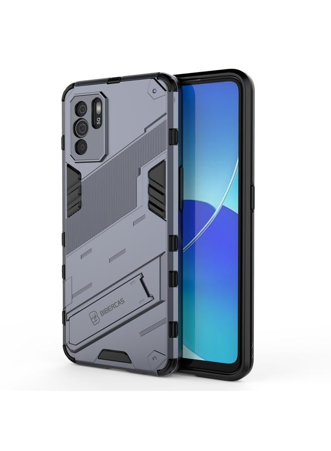 S-TOP Case For OPPO Reno6 Z Punk Armor 2 in 1 PC + TPU Shockproof Case with Invisible Holder - Image 1
