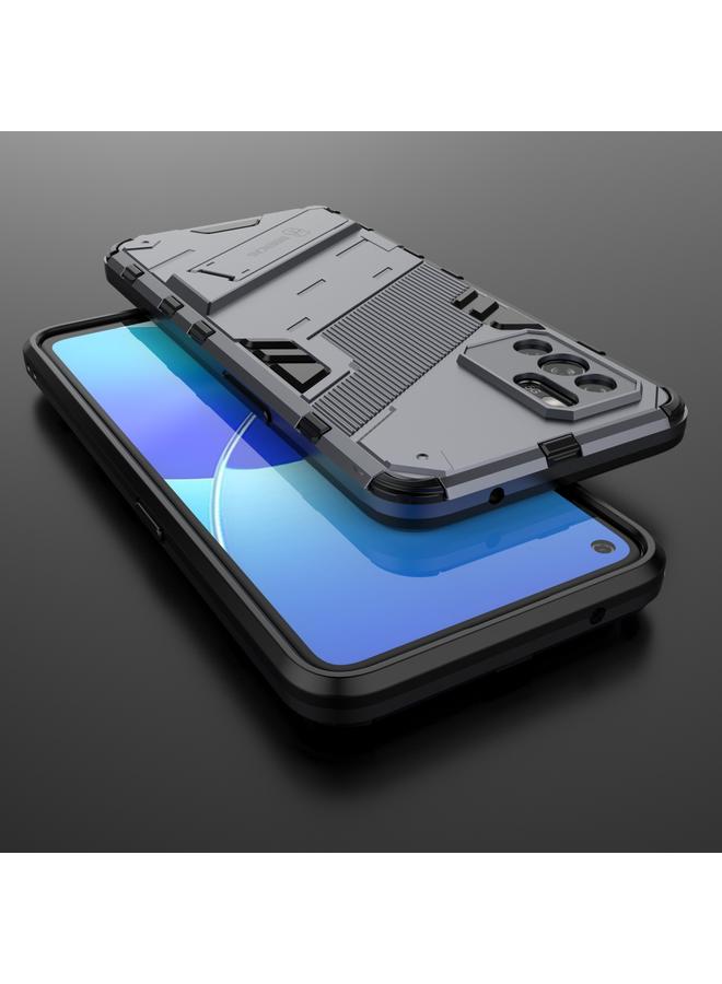 S-TOP Case For OPPO Reno6 Z Punk Armor 2 in 1 PC + TPU Shockproof Case with Invisible Holder - Image 5