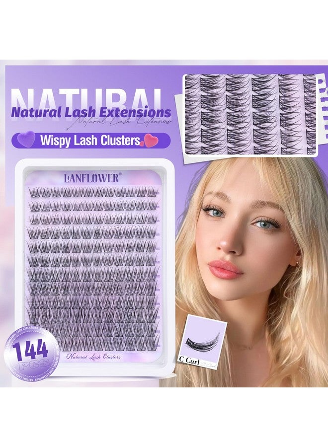 LANFLOWER Natural Lash Clusters Kit Wispy Lash Extension Kit Waterproof Lash Clusters C Curl Cluster Eyelash Extensions Kit 144pcs Individual Lashes 10-16mm Eyelash Extension Kit by Lanflower - Image 5