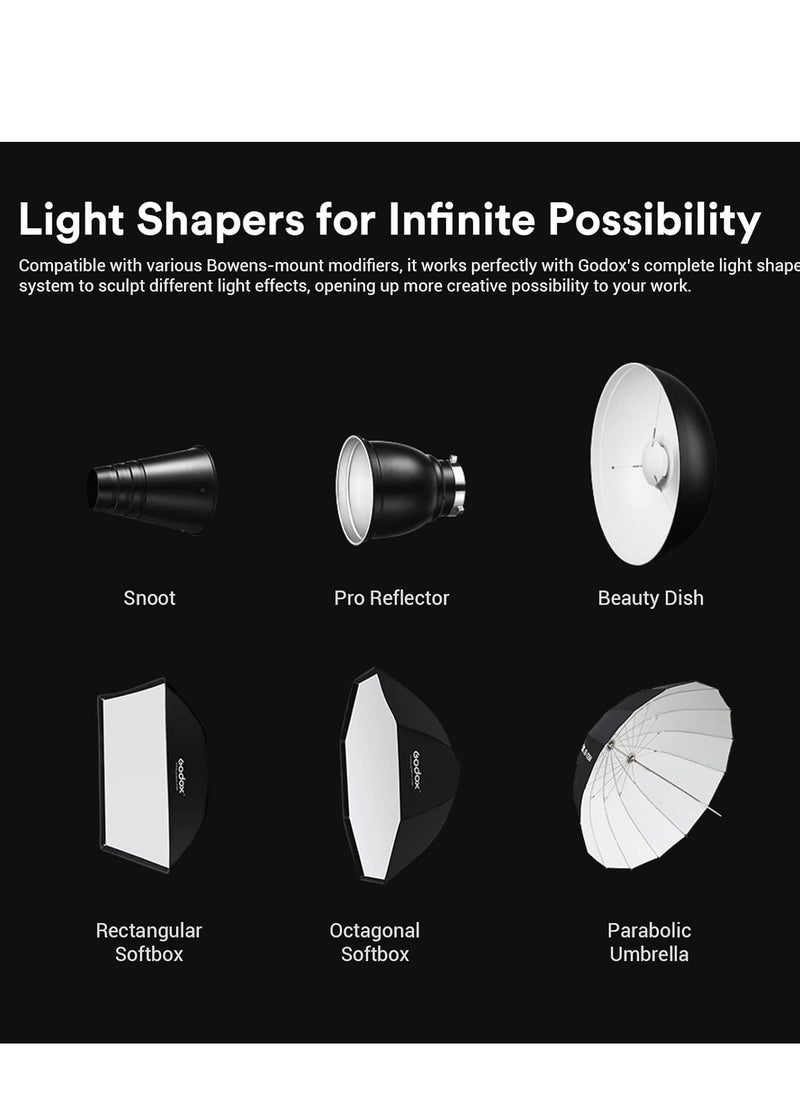 جودوكس QT600IIIM Studio Strobe Flash Light, 600 Ws HSS Professional Photography Studio Lights, 2.4G Wireless X System, 0.01-0.9s Recycling, Bowens Mount, for Shooting Advertisements, Dynamics,  - Image 2