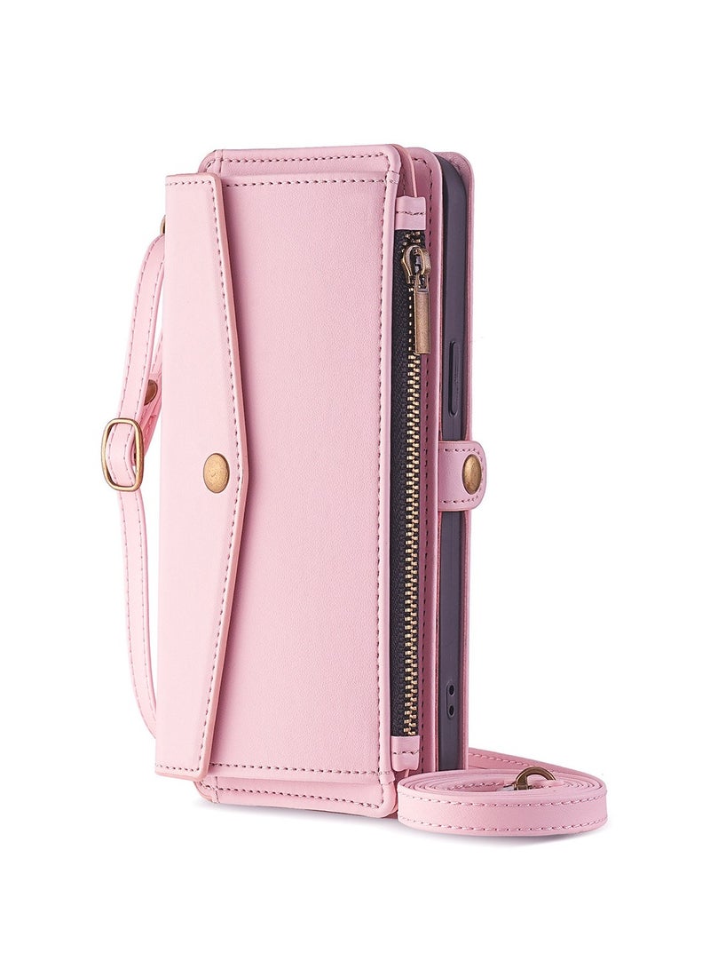 General Wallet Case for iPhone 15 Pro Max/15 Pro/15 Plus/15 with Women's Zipper Card Holder, Cross Slot Phone Case with Flap and Credit Card Holder Compatible with iPhone 15 Pro Max/15 Pro/15 Plus/15  - Image 1
