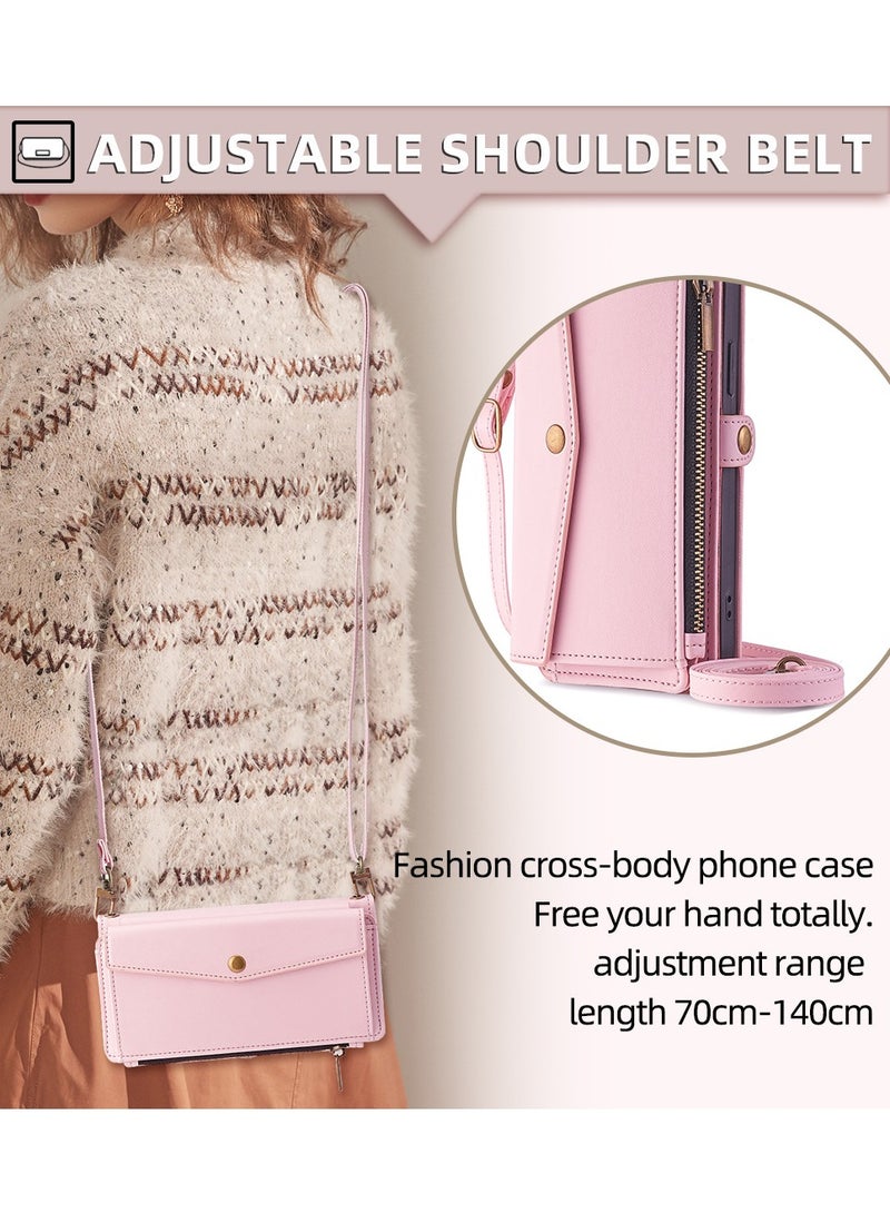 General Wallet Case for iPhone 15 Pro Max/15 Pro/15 Plus/15 with Women's Zipper Card Holder, Cross Slot Phone Case with Flap and Credit Card Holder Compatible with iPhone 15 Pro Max/15 Pro/15 Plus/15  - Image 4