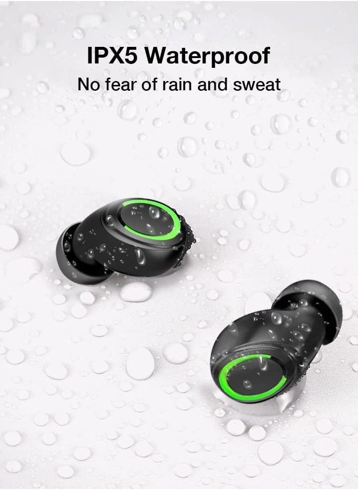 Wireless Earbuds Bluetooth 5.2 Earphones with Mic in-Ear Headphones IP5 Waterproof Stereo Sound LCD Display for Sports Running Working