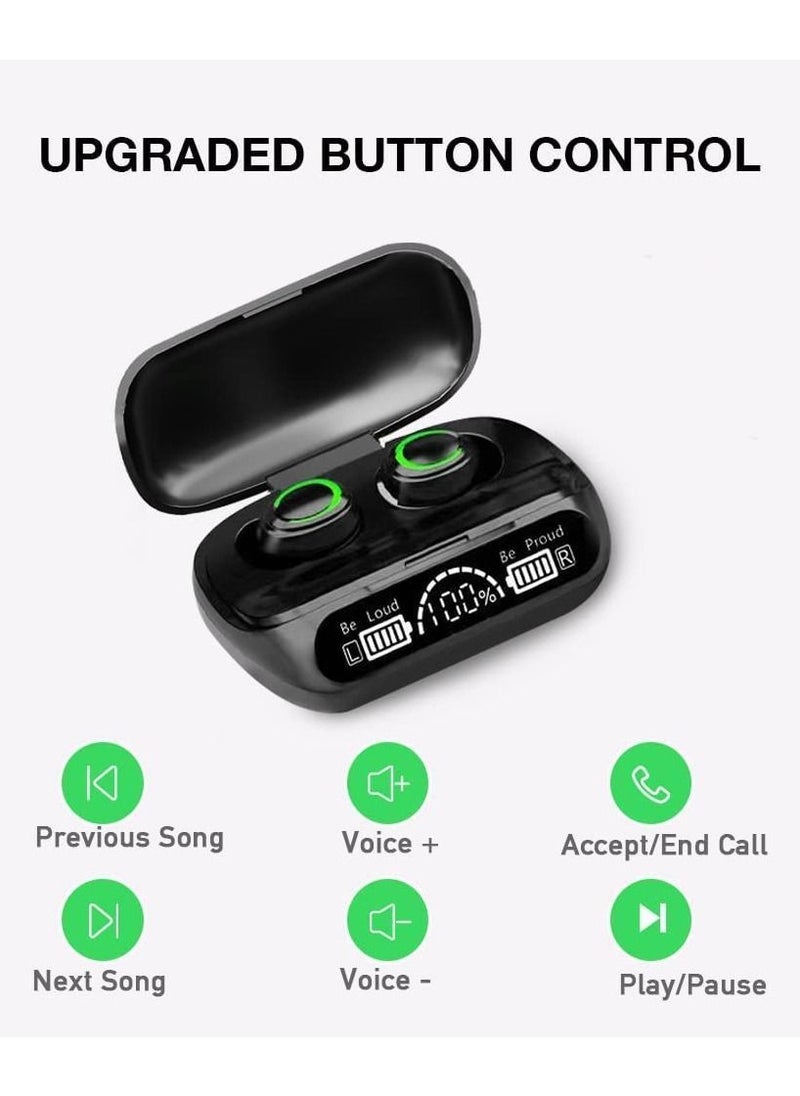 URSMART Wireless Earbuds Bluetooth 5.2 Earphones with Mic in-Ear Headphones IP5 Waterproof Stereo Sound LCD Display for Sports Running Working  - Image 5
