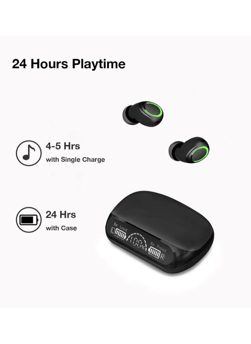 Wireless Earbuds Bluetooth 5.2 Earphones with Mic in-Ear Headphones IP5 Waterproof Stereo Sound LCD Display for Sports Running Working