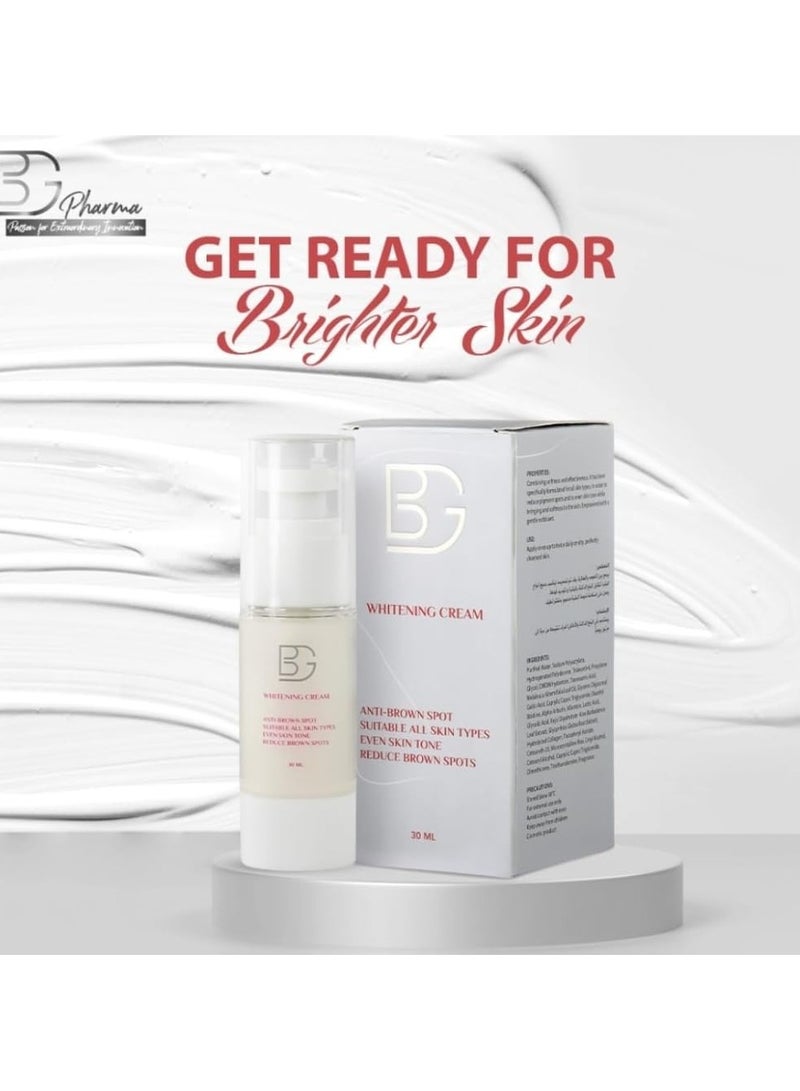 BG Whitening Cream – Brightening & Even Tone Face Cream – Lightweight Daily Moisturizer for Radiant & Smooth Skin – Suitable for All Skin Types – 30ml - Image 5