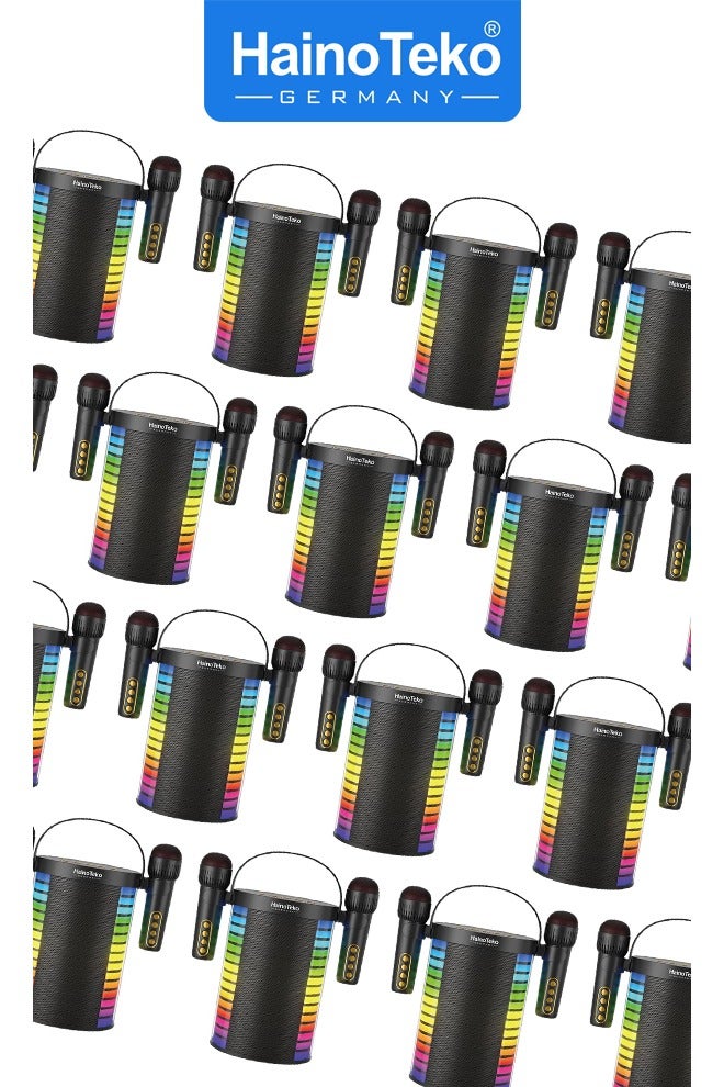 Haino Teko Haino Teko MS 97 Wireless Bluetooth Speaker with Mic Combo Portable Rechargeable Waterproof Karaoke Machine High Bass LED Party Box USB/SD/AUX/FM Radio Outdoor Music System Home Audio Travel Speaker Loud Sound box for Singing Events Mic Speaker Set - Image 5