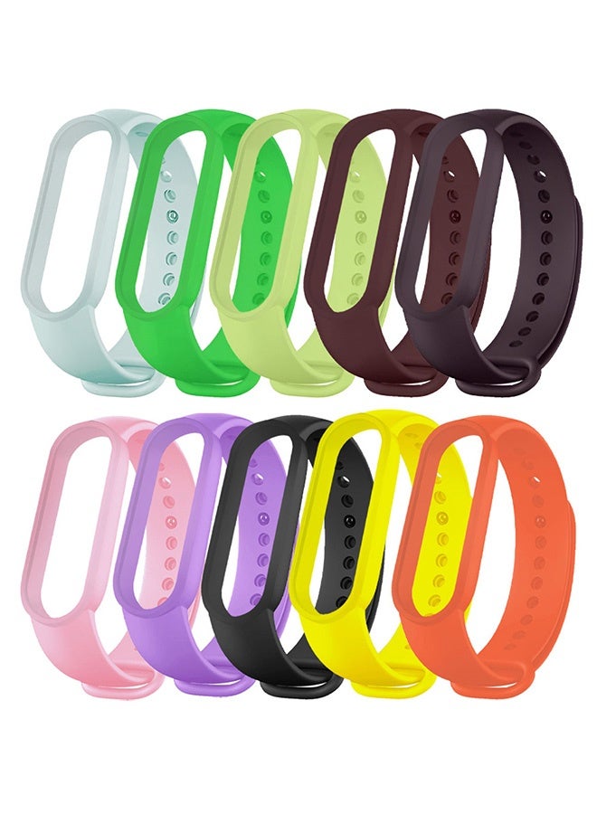 10 Pieces of Strap Band for Xiaomi Mi Band 6 Mi Band 5 - Silicone Watch band Replacement Band