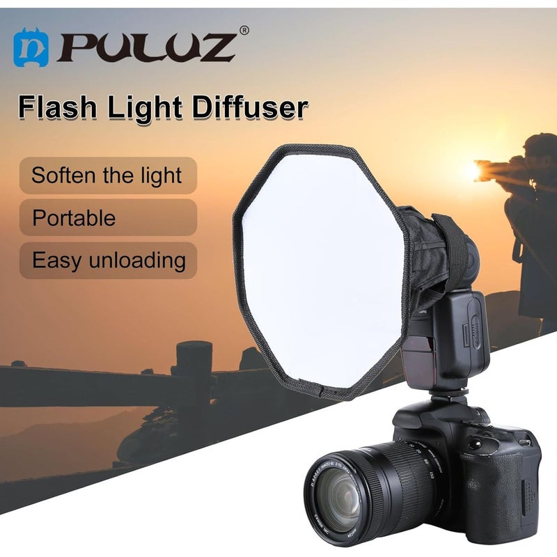 Octagonal Soft White Light Cover Softbox For Flash Photography 8 Inch With Carry Bag - Image 2
