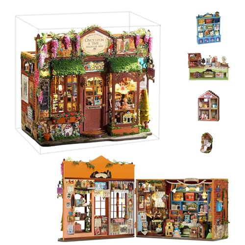 fifijoy طقم منزل مصغر طقم دمية منزل مصغر طقم DIY طقم بناء منزل صغير للبالغين والمراهقين متجر منزل خيالي - Image 1