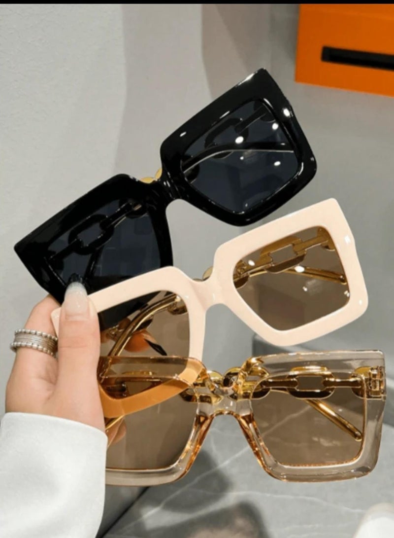 Shein 3pcs Fashionable European And American Style Large Frame Personality Y2k Beach Cute Beach Summer Eyeglasses For Women Beach Accessories For Women Glasses Shades - Image 3