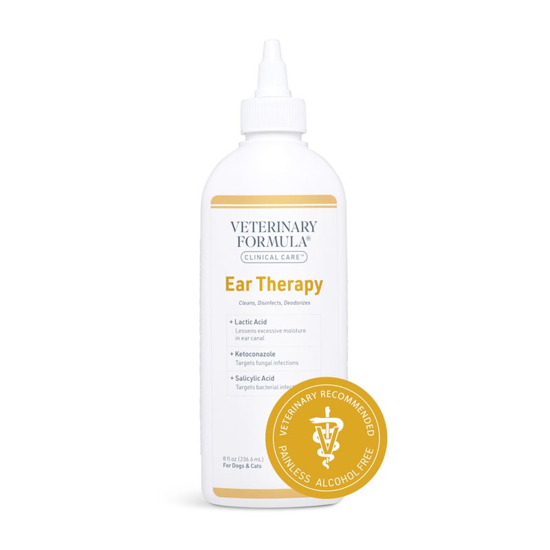 Veterinary Formula Clinical Care Ear Therapy, 8 oz. â€“ Cat and Dog Ear Cleaner â€“ Helps Soothe Itchiness and Clean The Ear Canal of Debris and Buildup - Image 1