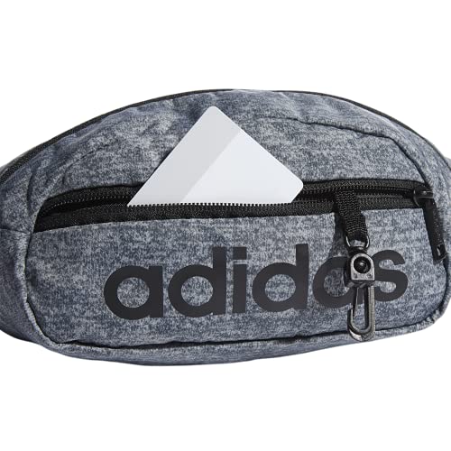 Adidas حقيبة خصر أديداس الأساسية، رمادي أونيكس/أسود، مقاس واحد - Image 4