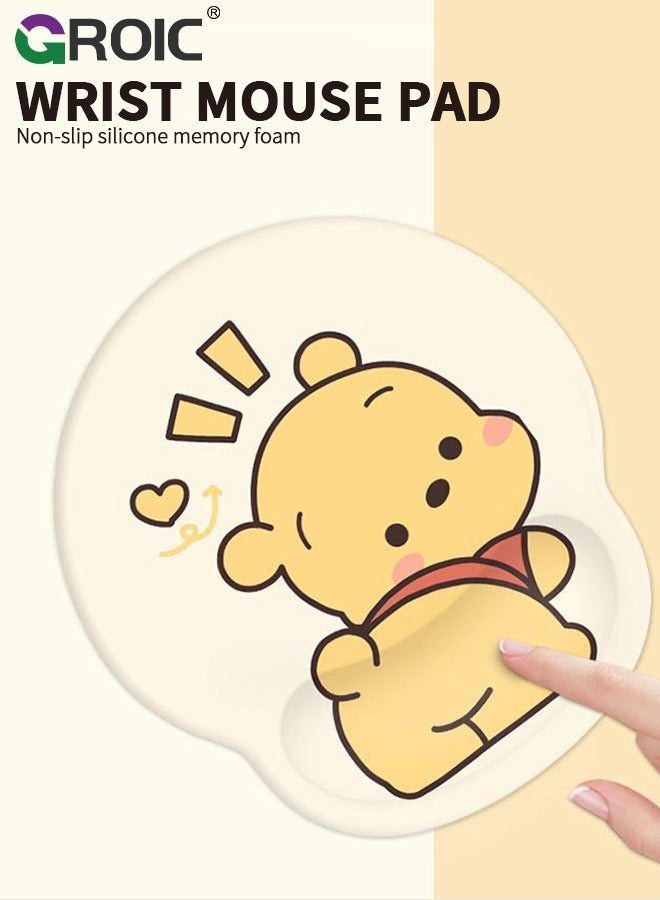 GROIC Winnie the Pooh Keyboard Wrist Rest Pad, Wrist Support for Keyboard, Cute Memory Foam Mouse Pad with Wrist Support and Keyboard Pad for Office, Gaming  - Image 2