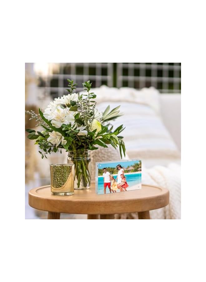 The Bros Acrylic Picture Frame 4 x 6, 1 Set Premium 4 x 6 Magnetic Picture Frame, Thicker Clear Picture Frame, 4 x 6 Picture Frames Magnetic Photo Frame Self Standing Double Sided Frame Gift Ideal - Image 5