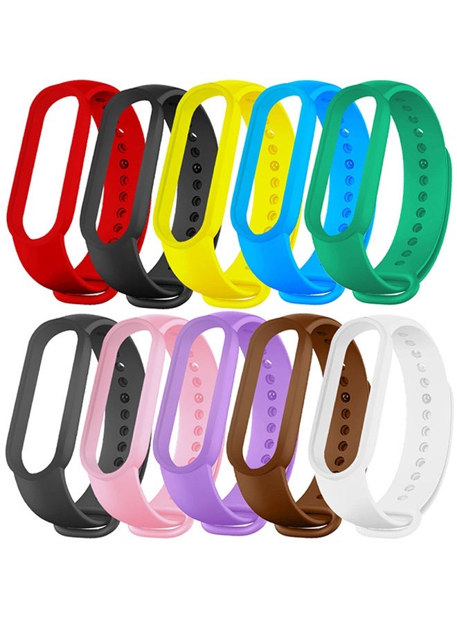 10 Pieces of Strap Band for Xiaomi Mi Band 6 Mi Band 5 - Silicone Watch band Replacement Band
