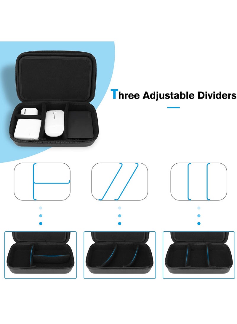 erorex Hard Travel Electronic Organizer Case for Power Adapter Chargers Cables Power Bank Magic Mouse Pencil Usb Flash Disk Sd Card Small Portable Accessories Bag Black - Image 3