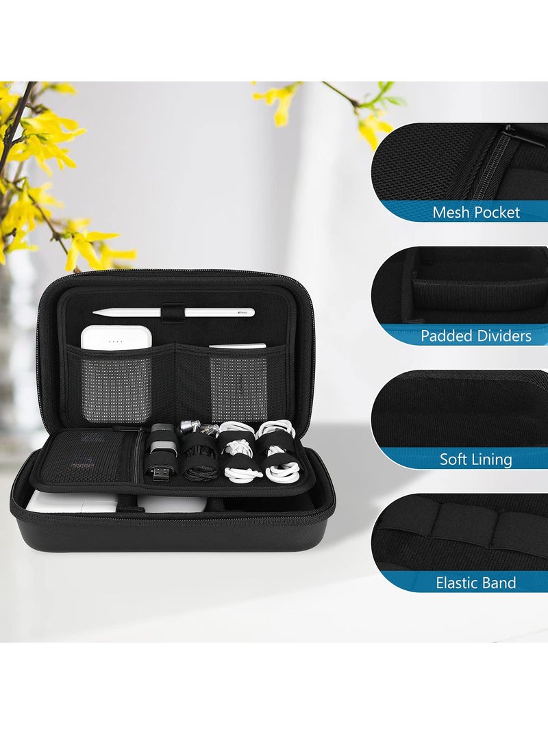 erorex Hard Travel Electronic Organizer Case for Power Adapter Chargers Cables Power Bank Magic Mouse Pencil Usb Flash Disk Sd Card Small Portable Accessories Bag Black - Image 4