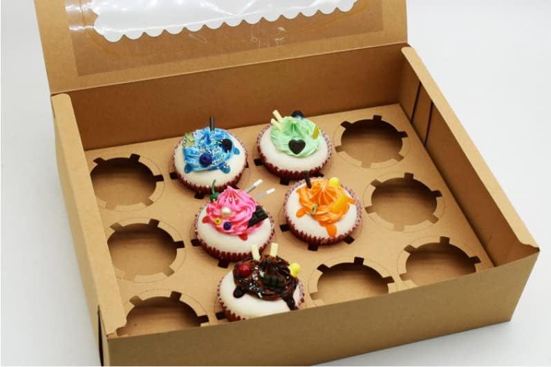 Red Dot Gift REDDOTGIFT® 12-Pack 12 Cavities Cupcake Box with Inserts Cupcake Containers Bakery Cake Carriers (White) - Image 5