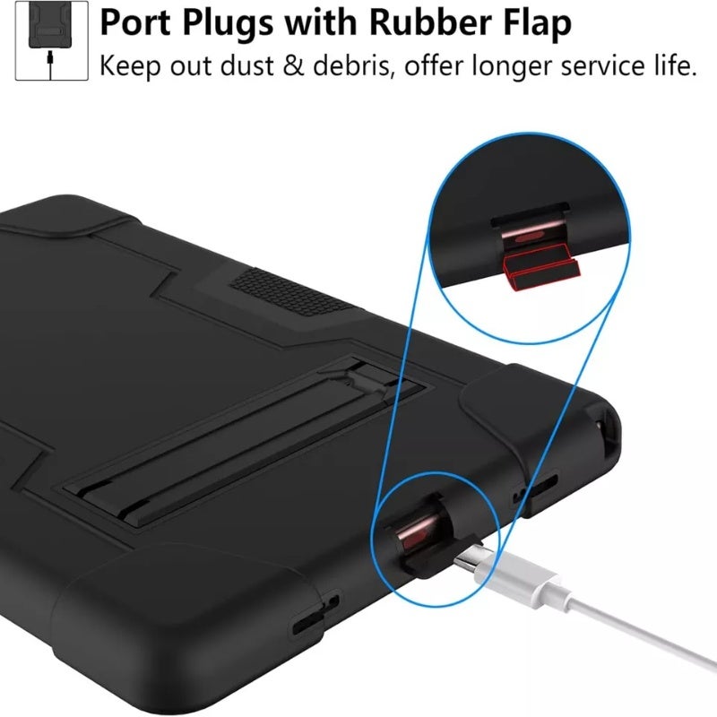 Samsung Galaxy Tab A9 Plus 3-in-1 shock bracket protective case, contrasting silicone anti-drop protective case A9plus armor tablet protective case - Image 3