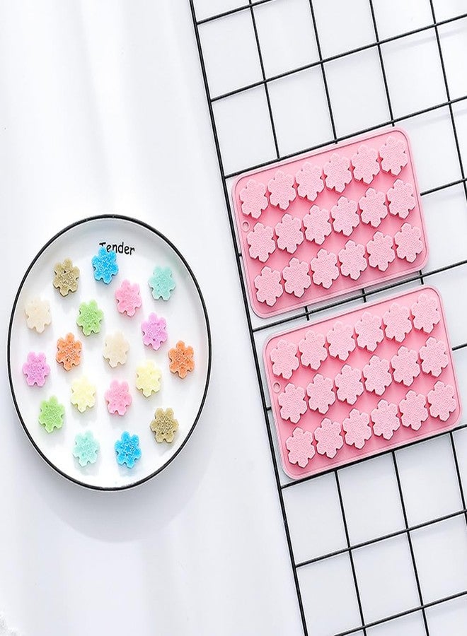 Arvintas 2 PACK Christmas Chocolate Candy Silicone Mold, Snowflake Silicone Mould Snowflake DIY Cookies Candy Gummy Chocolate Mold Ice Cream Tray for Christmas Party - Image 5