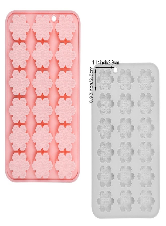 Arvintas 2 PACK Christmas Chocolate Candy Silicone Mold, Snowflake Silicone Mould Snowflake DIY Cookies Candy Gummy Chocolate Mold Ice Cream Tray for Christmas Party - Image 2