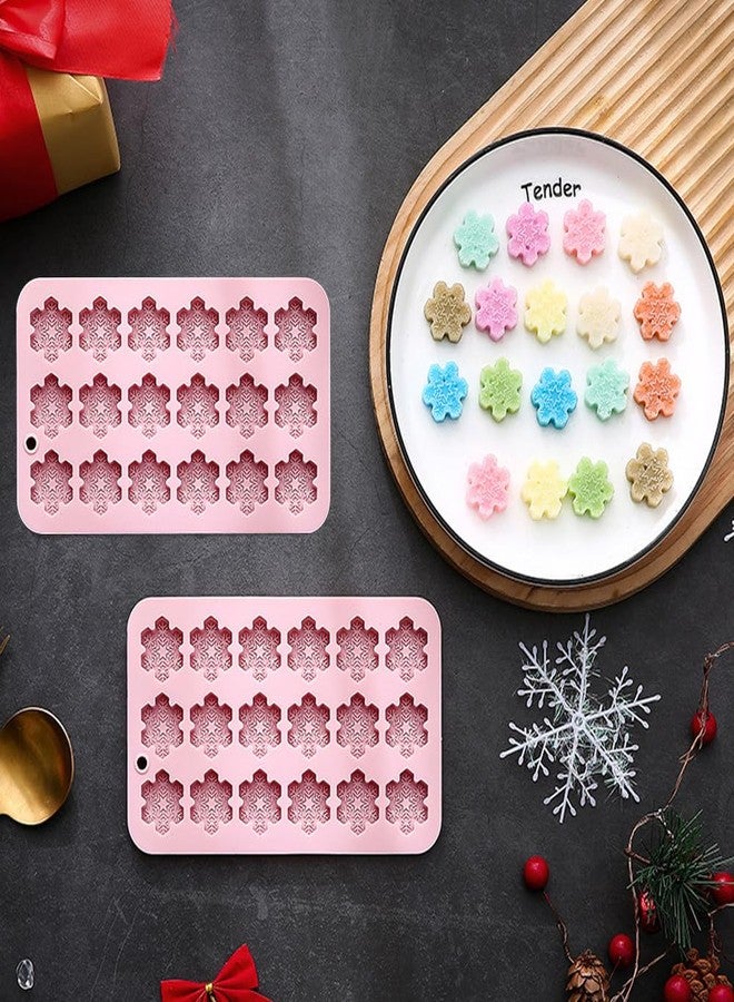 Arvintas 2 PACK Christmas Chocolate Candy Silicone Mold, Snowflake Silicone Mould Snowflake DIY Cookies Candy Gummy Chocolate Mold Ice Cream Tray for Christmas Party - Image 4