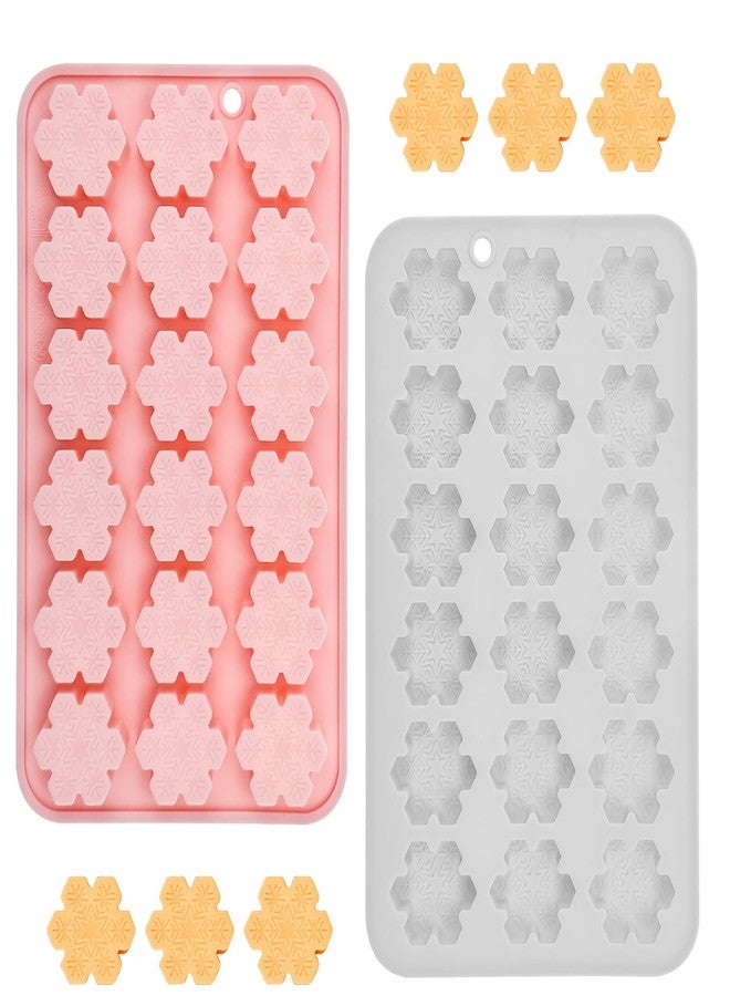Arvintas 2 PACK Christmas Chocolate Candy Silicone Mold, Snowflake Silicone Mould Snowflake DIY Cookies Candy Gummy Chocolate Mold Ice Cream Tray for Christmas Party - Image 1