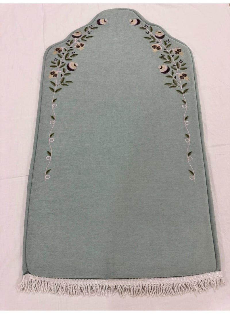 A luxurious, padded prayer rug featuring a modern and elegant design. - Image 1